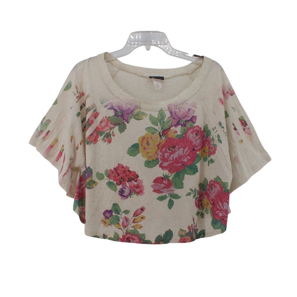 Wet Seal Crop Top Women XS Cream Y2K Boho Festival Summer Aesthetic Country Club